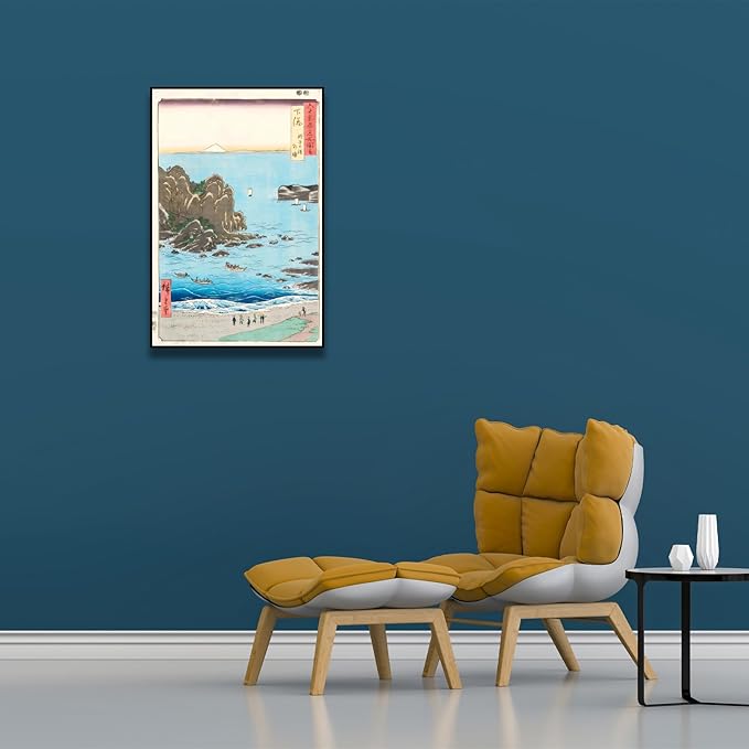 OKRA Utagawa Hiroshige Canvas Wall Art - Choshi Beach, Toura Poster - Japanese Ukiyo-E Landscape Painting Classic Art Reproduction Traditional Japanese Wall Decor Unframed