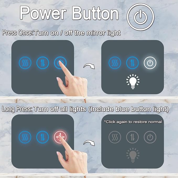 36 x 36 Inch Square Backlit LED Bathroom Mirror Anti-Fog 3 Color Adjustable Brightness Backlit Frameless Lighted Mirror for Bathroom Wall 36in Square Smart Light up LED Bathroom Mirrors