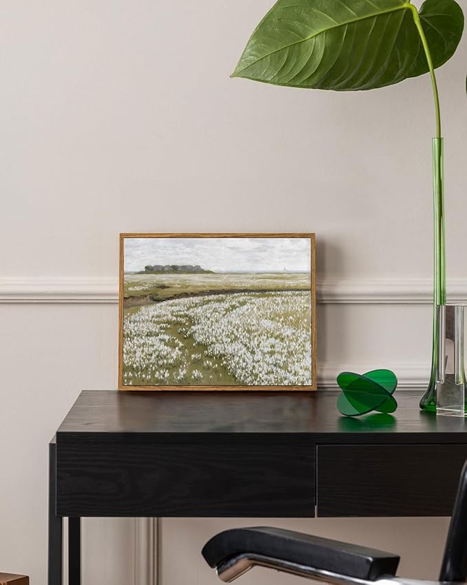 KISSFOX Vintage Landscape Canvas Wall Art Nature Wildflower Field Scenery Prints Country Painting Picture Decor Artwork Rustic Farmhouse Gallery Office Living Room Bedroom Bathroom