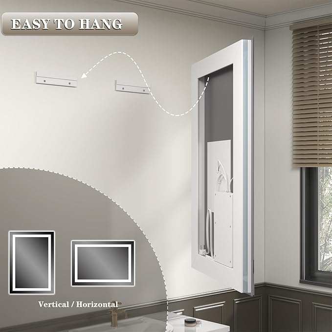 26x36 LED Mirror for Bathroom, Lighted Vanity Mirror for Wall, Dimmable, Anti-Fog, Shatter-Proof, ETL Listed (Front Lights + Backlit)