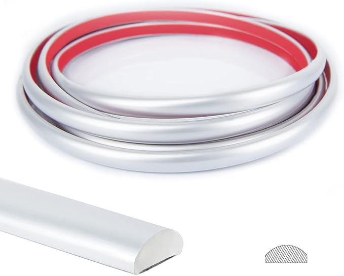 Art3d 25 Ft Peel and Stick Trim for Backsplash Tile Edge, Self-Adhesive Liner for Corner Decor in Silver