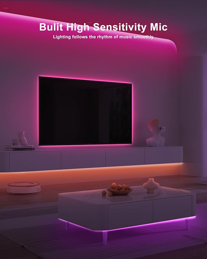 9.84ft Bluetooth RGB COB Led Strip Lights with Remote, Dimmable Smart App Led COB Light Strip, Color Changing Music Sync, Indoor RGB Led Lights Bedroom, Home Decor, Party