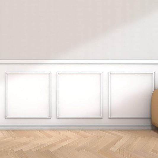 COUKIU Pre-Cut 3 Set Peel and Stick Wall Molding Trim Kit, 24" x24" Premade Wainscoting Panels, Self Adhesive Moulding Panel for Interior Walls Picture Frame