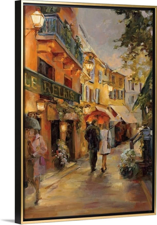 CANVAS ON DEMAND Evening in Paris Canvas Wall Art Print by Marilyn Hageman, Traditional, Home Decor, Street Scene Artwork, Nature Artwork, 12" x18in