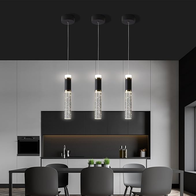 3-Light LED Pendant Light Modern Chandelier Hanging Chandelier Light Fixtures Adjustable Modern Led Pendant Ceiling Light Fixture for Kitchen, Island,Dining Room,Bedroom