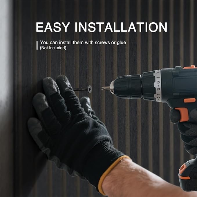 2-Pack Wood Slat Wall Panel 47.2"x23.6"(15.5 sq ft)|Soundproof & Acoustic Wall Panels for Interior Decor & Ceiling|Wood Paneling Sheets for Home Theater & Living Room Mirage Black#22