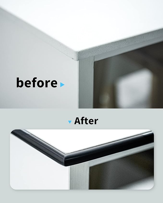 Art3d 25 FtPeel and Stick Trim for Backsplash Tile Edge, Self-Adhesive Liner for Corner Decor in Black