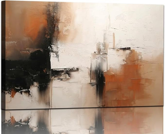 Black and White Canvas Wall Art Decor for Living Room Abstract Wall Art Pictures for Bedroom Brown Artwork Painting Large Modern Canvas Print for Home Office Decorations, Ready to Hang