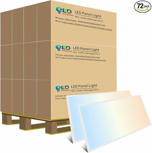 2x4 FT LED Light Flat Panel, 40-72W, 5 CCT 3K | 3.5K | 4K | 5K | 6.5K, Dimmable Recessed Drop Ceiling Lights, 3750/5000/6250/7500/9000 Lumens, Lay in Fixture for Office, 120-277V, UL DLC(72 Pack)