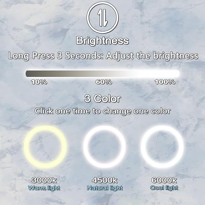 36 x 36 Inch Square Backlit LED Bathroom Mirror Anti-Fog 3 Color Adjustable Brightness Backlit Frameless Lighted Mirror for Bathroom Wall 36in Square Smart Light up LED Bathroom Mirrors