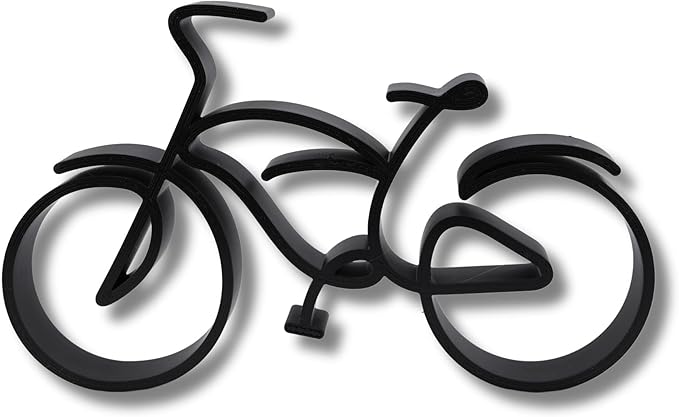 Bicycle & Cyclist Sculpture – Minimalist Decorative Accent for Cycling Enthusiasts & Modern Home Decor | Collectible Design (Beach Cruiser Matte Black)