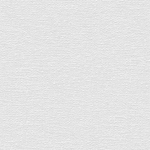 Manhattan Comfort Ethan Series Vinyl Textured and Paintable Design Large Wallpaper Roll, 21" W x 33' L, White