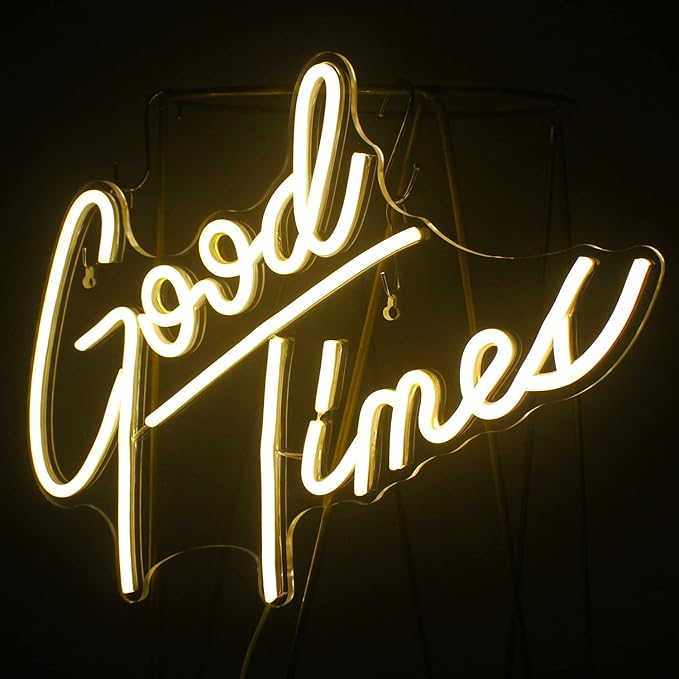 Looklight Good Times Neon Sign,Led Signs Neon Light for Wall,Neon Signs for Wall Decor,USB Powered Led Neon Signs for Wedding,Home Wall Decor Birthday Party,Bedroom Decor,Game Room Decor