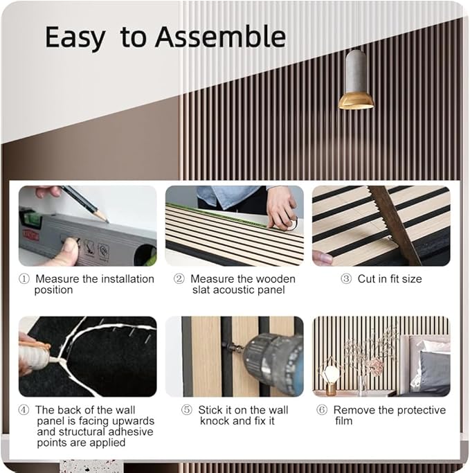 4PCS 3D Acoustic Slat Wall Panels Circle Design Fluted Textured Panel for Interior Wall Decor 118"x6" (Iced Mocha)