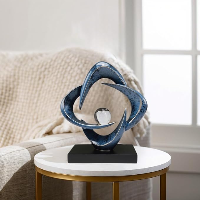 Abstract Sculpture Art Home Decor Accents Modern Decorative Objects for Living Room Shelf Coffee Table TV Stand Cabinet Office Decor Accents (Blue)