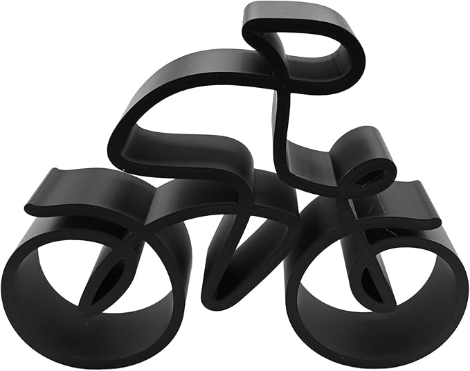 Bicycle & Cyclist Sculpture – Minimalist Decorative Accent for Cycling Enthusiasts & Modern Home Decor | Collectible Design (Road Cyclist Matte Black)
