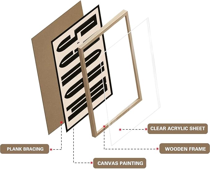 KISSFOX Retro WAVES Surf OAK Wood Framed Wall Art Farmhouse Coastal Typography Canvas Art Prints Rustic Southwestern Pictures Wall Decor Modern Mid Century Artwork For Gallery Entryway Living Room