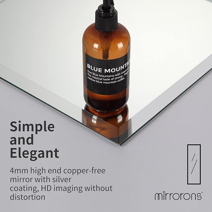 Mirrorons Beveled Mirror, Bathroom Mirrors 48" x 30", Frameless Rectangle Bathroom Mirror with Beveled Edge, Hangs Horizontally or Vertically. Upgraded Shatterproof Mirror