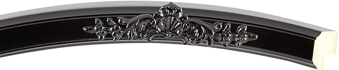 OVALCREST Oval Beveled Wall Mirror for Home Decor - Athena Style - Gloss Black - 18" x 14" Outside Dimensions