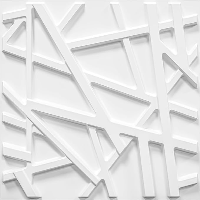 33 Pack 3D Wall Panels for Interior Wall Decor, 12''x12'' White Accent Textured Wall Panels, Wall Covering Panles for Living Room, Gaming Room, TV Background, Cover 32 Sq.Ft