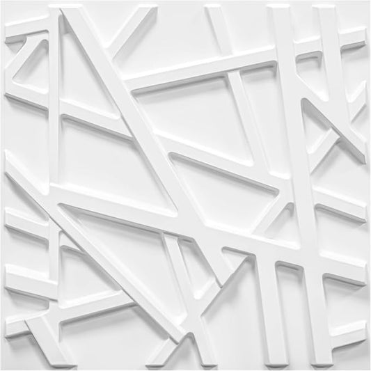 33 Pack 3D Wall Panels for Interior Wall Decor, 12''x12'' White Accent Textured Wall Panels, Wall Covering Panles for Living Room, Gaming Room, TV Background, Cover 32 Sq.Ft
