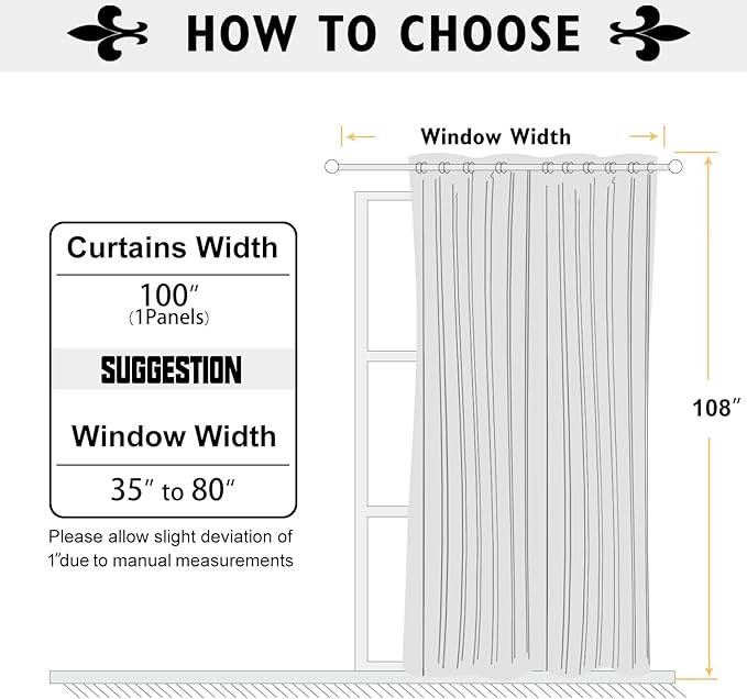 ChrisDowa Room Divider Curtain 108 Inches Long, Wide Blackout Sliding Door Curtain for Bedroom, Room Darkening Privacy Window Curtain for Patio Door (1 Panel Set, Royal Purple, 100 x 108 Inch)