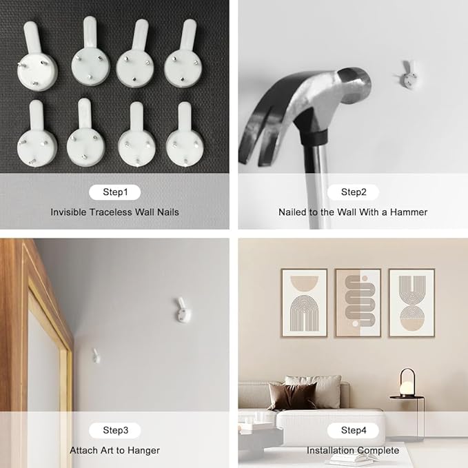 CHDITB Boho Framed Canvas Wall Art Set, Beige Bohemian Line Wall Decor, Mid-Century Modern Wall Painting, Abstract Neutral Geometric Art Print for Living Room, Bedroom, Office - 16"x24"x3