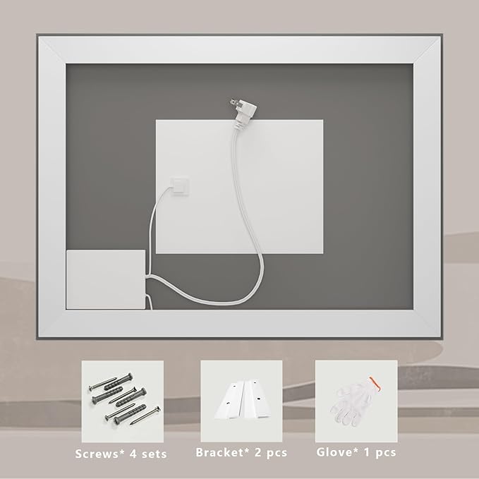 40 x 30 LED Lighted Bathroom Mirror for Wall, Vanity Mirror Lights, Dimmable, Anti-Fog, Shatter-Proof, ETL Listed (Front Lit + Backlit)