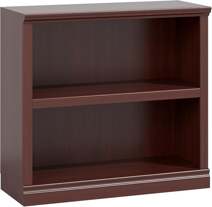 30" Bookcase, White Floor Standing Bookshelf, 2-Tier Display Shelves Open Storage Organizer, Book Case for Living Room Hallway Kitchen Home Office Bedroom, Mahogany 2 Tiers