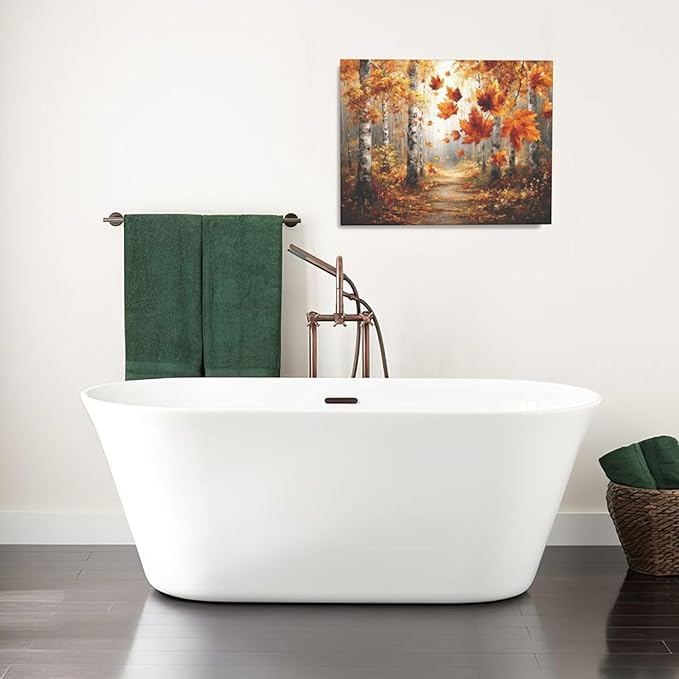 Maple Leaves Wall Art Fall Tree Wall Decor Maple Tree Pictures Forest Landcape Canvas Painting Prints Artwork Decorations for Living Room Bedroom Bathroom 16”X20”