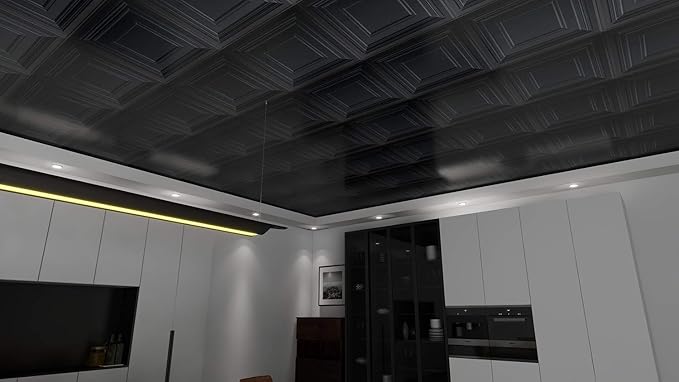 Art3d 24" x 24" (Pack Of 12) Wall Panel Modern, Black