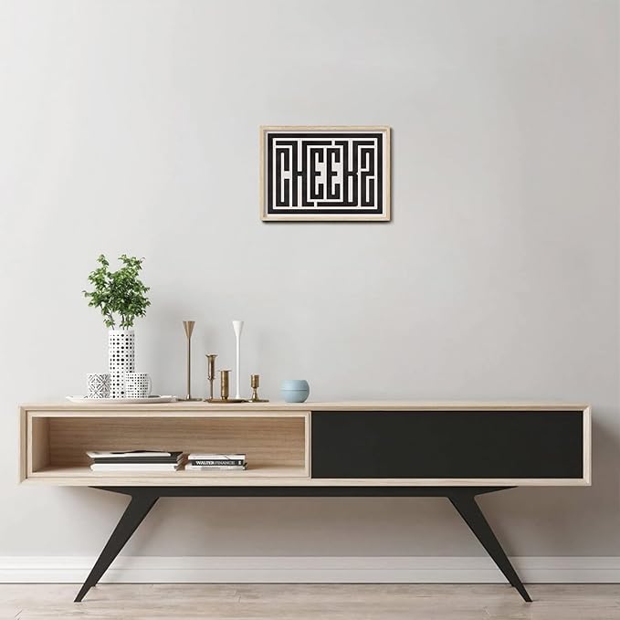 KISSFOX Retro Cheers Typography OAK Wood Framed Wall Art Farmhouse Western Canvas Art Prints Rustic Southwestern Pictures Wall Decor Modern Mid Century Artwork For Gallery Bistro Entryway Living Room