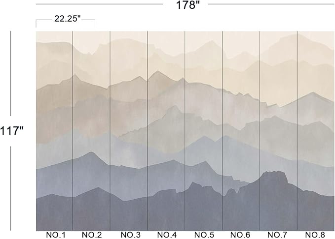 Oil Painting Peaks Wall Mural Wallpaper for Bedroom 178" x 117"