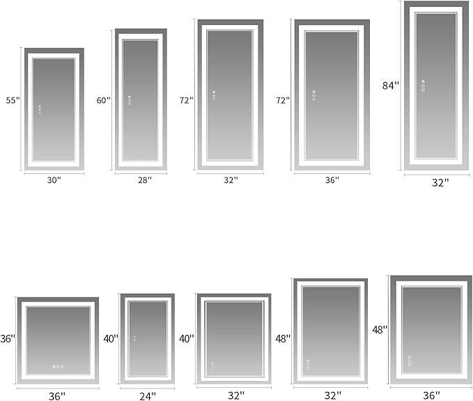 72x36 Inch LED Bathroom Mirror, Backlit and Front-lit,Large Lighted Vanity Mirror with Lights,Anti-Fog,Dimmable,ETL Listed