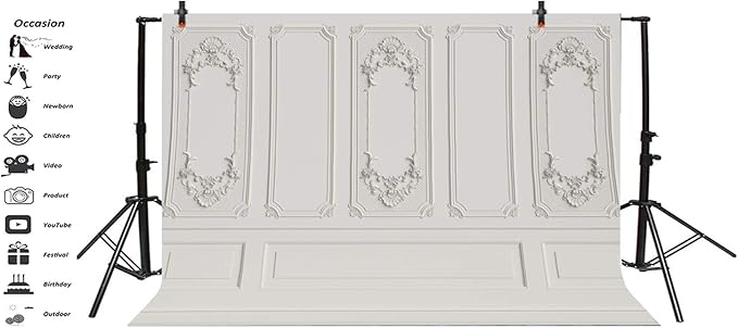 Leyiyi 10x6.5ft Vintage Room Inside Backdrop European Frame Modern House French Castle Cementery Wall Retro Style Photo Background Cowboy Kids Birthday Portrait Studio Prop Vinyl Wallpaper