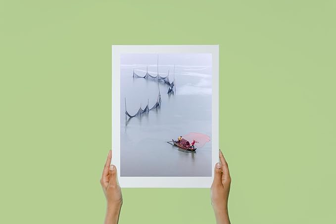 Oriental Beauty: Stunning Feng Shui Landscape Wall Art Vertical Prints for Home Decor in 3 Sizes (Tranquil Waters and Fising Scene, 24" x 36", Oriental Beauty)