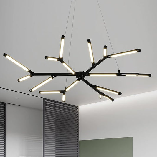 Modern LED Chandeliers Flush Mount Linear Art Deco Chandelier Fixture Sputnik Pendant Light for Dining Room,Staircase,Bedroom,Bathroom,Living Room,Foyer and Kitchen Island Easy to Install lighting