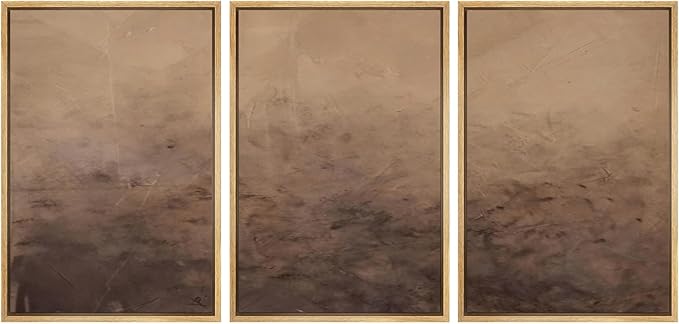 MUDECOR Framed Canvas Print Wall Art Minimalist Earthy Neutral Brown Abstract Illustrations Realism Decorative for Living Room, Bedroom, Office - 24"x36"x3 Natural