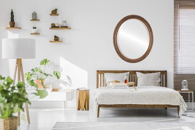 OVALCREST Oval Beveled Wall Mirror for Home Decor - Santa Fe Style - Sunset Gold - 18x22 Outside Dimensions