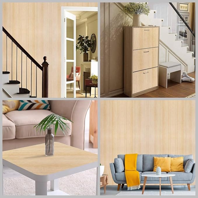 Arthome 17" x393"Peel and Stick Oak Wood Contact Paper Self-Adhesive Wall Paper,Decorative Vinyl Film for Countertop, Cabinets, Shelf, Drawer Liner,Easy to Clean Removable Wall Covering