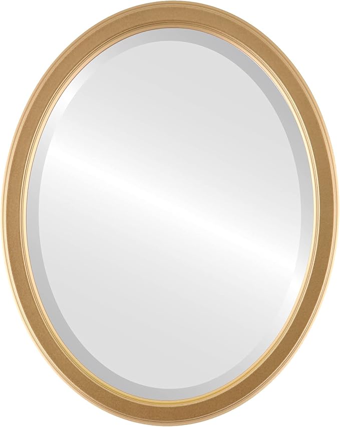 OVALCREST Oval Beveled Wall Mirror for Home Decor - Toronto Style - Holiday Red - 22" x 18"