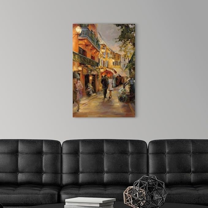 CANVAS ON DEMAND Evening in Paris Canvas Wall Art Print by Marilyn Hageman, Traditional, Home Decor, Street Scene Artwork, Nature Artwork, 20" x30in