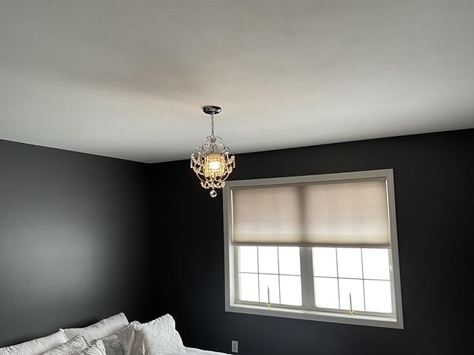 Mini Chandelier Light Fixture,Modern Chrome Crystal Ceiling Light Fixtures 1 Light Small Chandeliers for Bathroom,Farmhouse Pendant Lighting for Girls Room Dining Room Closet Kitchen Island