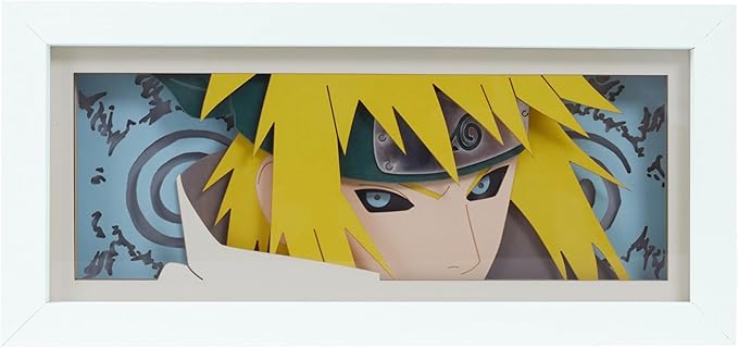 Anime LED Light Box, Manga Shadow Box Frame, Paper Cut, Table Lamp for Anime Enthusiasts, RGB Multi Color, Night Light for Room Decor, Unique Anime Desk Decor (Minato)