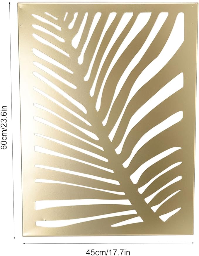 Baxnore Gold Palm Leaves Wall Decor Modern Minimalist Hollow Metal Wall Art Sculpture for Livingroom Office Bedroom Premium Iron Material 60x45cm 1950g