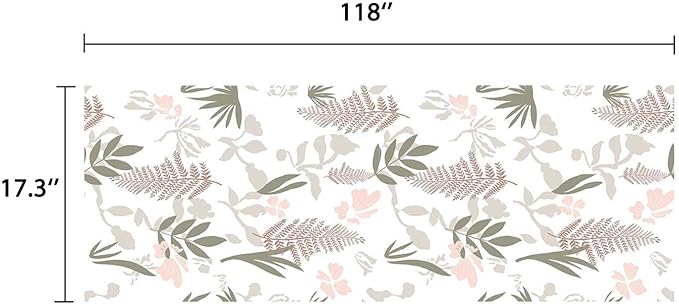 Leaf Wallpaper Peel and Stick Boho Wallpaper Vintage Floral Contact Paper Waterproof Self Adhesive Modern Wall Paper for Cabinet Walls Kitchen 17.3" × 118"