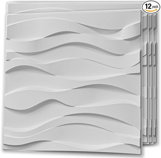 Art3d Decorative 3D Wall Panel, 32 Sq.FT PVC Interior Wall Decor for Living Room, Bedroom, Lobby, Office, Shopping Mall, White