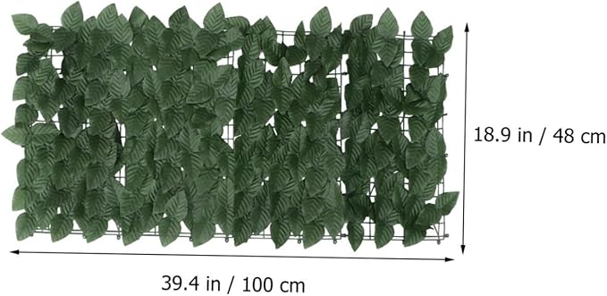 Artificial Leaf Hedge Fence Panel with Clasps UV Resistant Privacy Screen for Garden Balcony Wall Realistic Green Faux Leaves Decorative Outdoor Privacy Fence