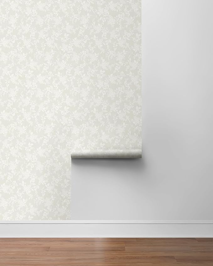NextWall Tonal Floral Peel and Stick Wallpaper (Neutral)