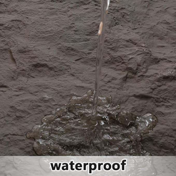 Modern 3D Wall Panels - Faux Stone Look, Waterproof PU Wainscoting for Interior Wall Decor - 4 Pack, 43.31 x 23.62 inches (Color Black Stone)